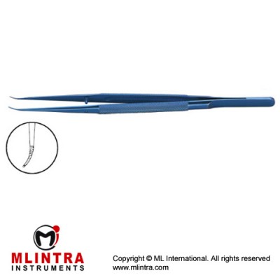 Micro Tying Forceps Tungsten carbide coated platforms,curved,Round handle,18cm 0.7mm tips 0.5mm tips 0.3mm tips 0.2mm tips